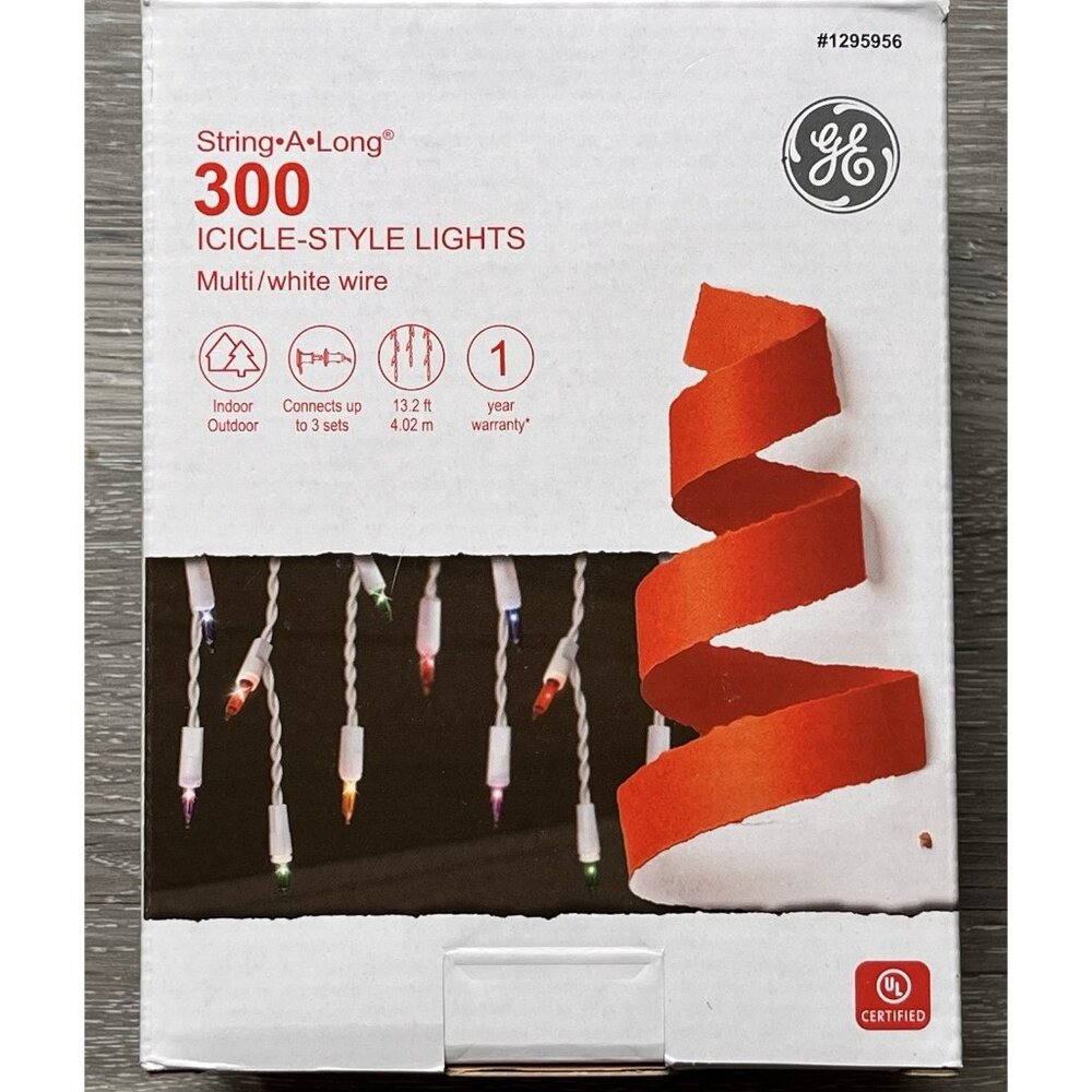 300 GE Multi-Color String-A-Long Icicle Style Lights - NEW